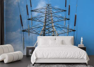 power transmission tower on background of blue sky Wall mural