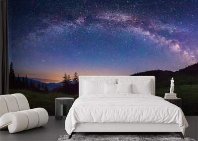 starry panorama in the mountains Wall mural