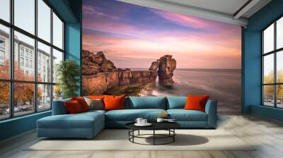 Sunset over Pulpit Rock at Portland Bill on the Isle of Portland near Weymouth on Dorset's Jurassic Coast. England. UK. Wall mural