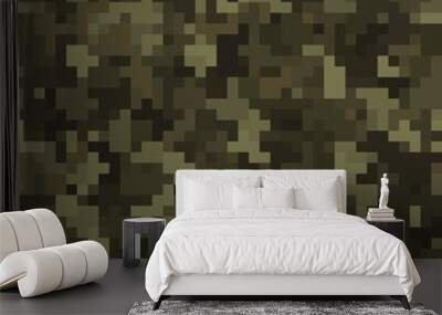 Texture military camouflage seamless pattern. Abstract army vector illustration Wall mural