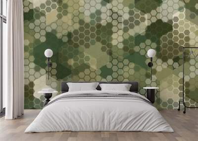 Texture military camouflage seamless pattern. Abstract army vector illustration Wall mural