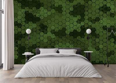 Texture military camouflage seamless pattern. Abstract army vector illustration Wall mural