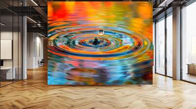 Water droplet mid-impact Wall mural