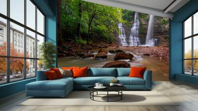 waterfall in the forest Wall mural