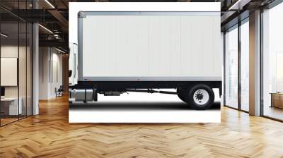 American white delivery truck side view. Isolated on a white background. Wall mural