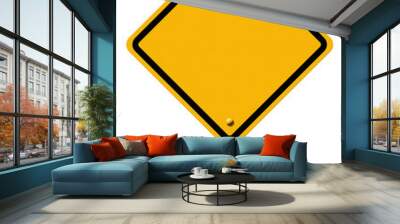 Blank yellow road sign Wall mural