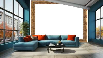 Narrow large picture frame on a transparent background, in PNG format. Wall mural