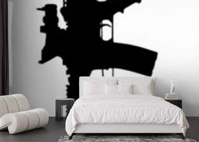 Silhouette of the cross of the fallen soldier. Wall mural