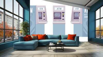 Automated teller machine in a light blue color Wall mural