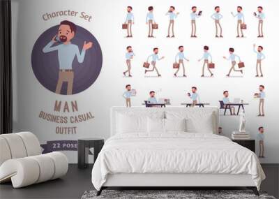 Smart business casual man ready-to-use character set Wall mural