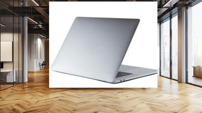 Silver laptop isolated on white background   Wall mural