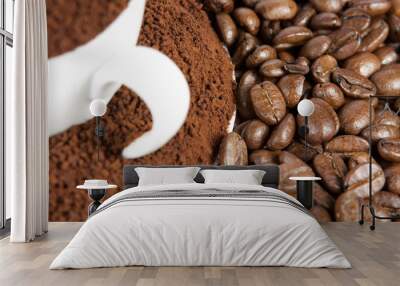 Coffee Beans and Cup Wall mural