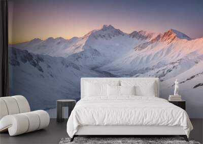 A majestic mountain peak at sunrise in the caucasus mountains Wall mural