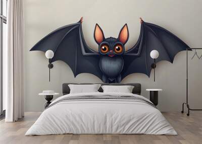 bat isolated on gray background Wall mural