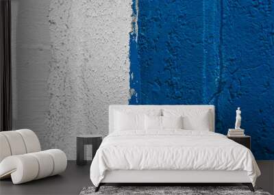 Blue And White Two Color Plaster Wall Texture Design Rough Pattern Abstract Stucco Grunge Dirty Background Wall mural