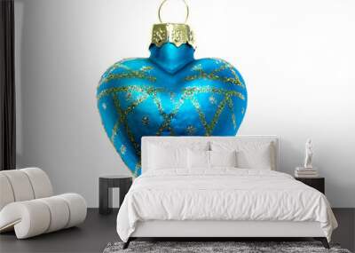 Christmas Toy blue heart. Wall mural