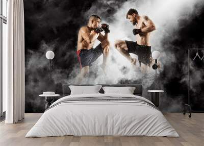 MMA boxers fighters fight in fights without rules Wall mural