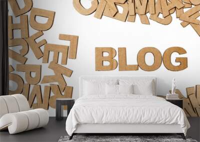 paper letters forming word blog Wall mural