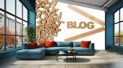 paper letters forming word blog Wall mural