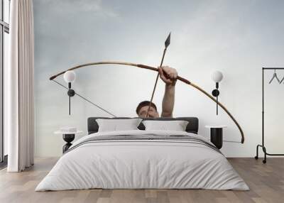 Robin Hood. Archer with arrow and long bow Wall mural