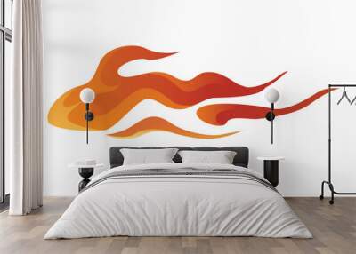 Concept Trace explosion wave spot fire. This flat vector concept cartoon design features a trace explosion wave spot in modern design set against a white background. Vector illustration. Wall mural