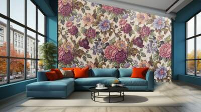 fabric wallpaper with floral print Wall mural