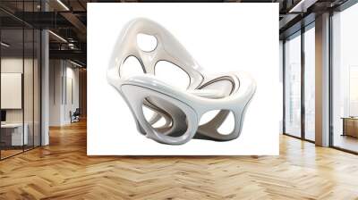 Futuristic plastic chair of unusual shape white color Wall mural