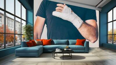 Man with an industrial hand injury Wall mural