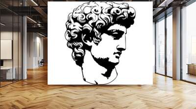 Greek sculpture hand-drawn in ink. Vector illustration. Wall mural