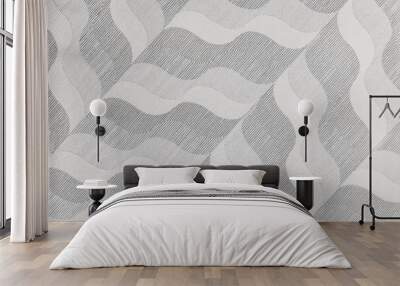 Grey wallpaper texture with abstract wavy pattern background Wall mural