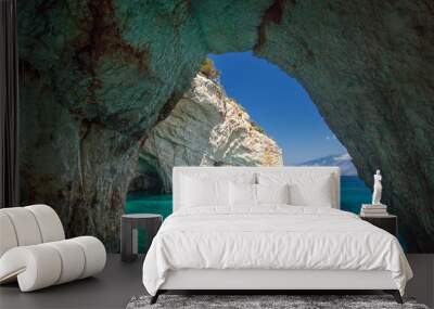 Blue caves on Zakynthos Island Greece Wall mural