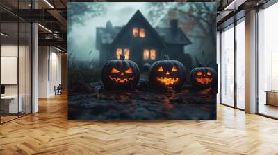 halloween jack o lantern background holiday Wall mural