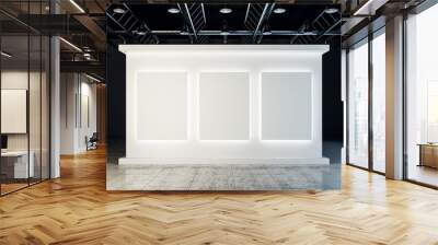 illuminated white exhibition hall interior Wall mural