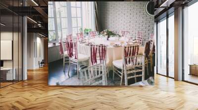 Decorated wedding table Wall mural