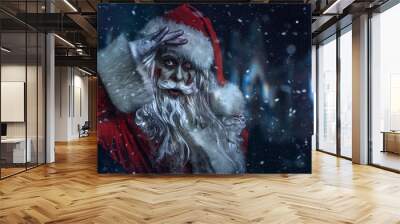 bad santa with candy Wall mural