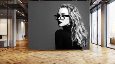 blonde in spectacles Wall mural