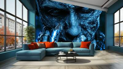 blue ice horror Wall mural