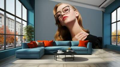 businesswoman in glasses Wall mural