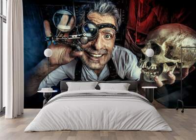 crazy scientist Wall mural