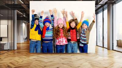 group of cheerful children Wall mural