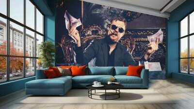 man playing poker Wall mural