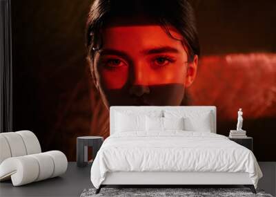 red light portrait Wall mural