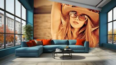 sepia portrait Wall mural