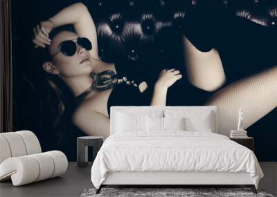 sexy woman on sofa Wall mural