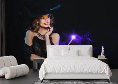 smiling young witch Wall mural