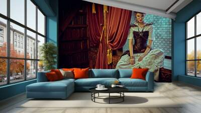 stylish vintage girl Wall mural