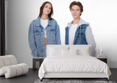 trendy denim style Wall mural