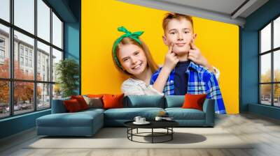 two emotional children Wall mural