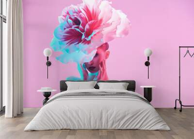 woman with beautiful flower Wall mural