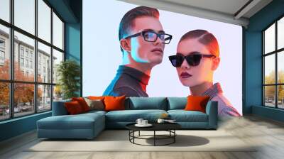 young people in stylish glasses Wall mural